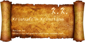 Kristyán Krisztina névjegykártya