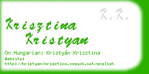 krisztina kristyan business card
